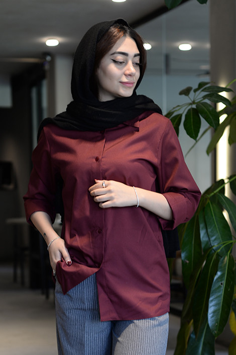 خرید شومیز رنگ آلبالویی ( چری ) شیراز