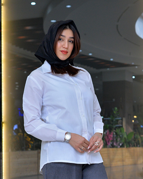 شومیز سفید مناسب استایل دانشجویی