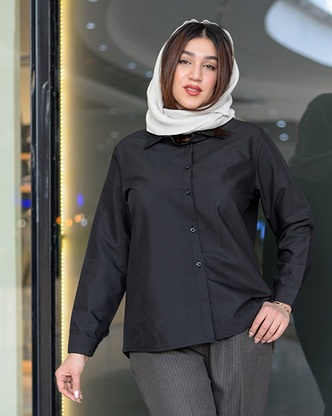 شومیز مشکی دوخت تمیز و پارچه باکیفیت نخی