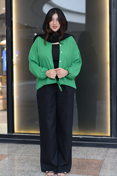 شلوار بگ لینن مشکی زنانه