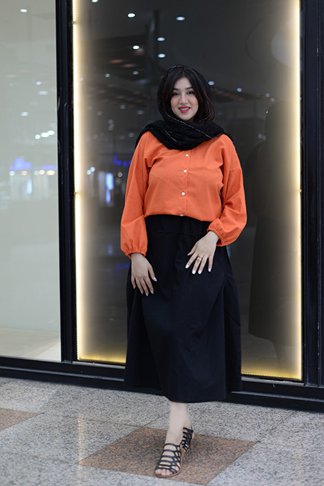 شومیز و دامن لینن شیک