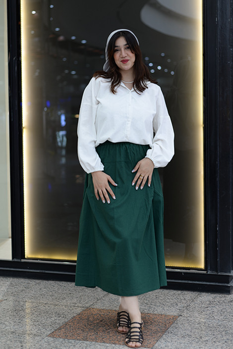 ست دامن و شومیز لینن شیراز