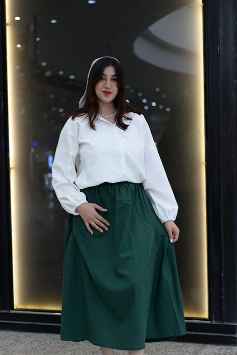 شومیز سفید پر کاربرد لینن