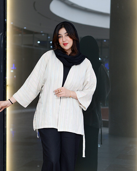 مانتو لینن جلو باز