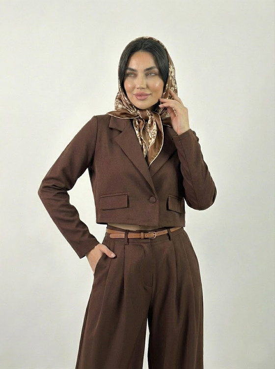 کراپ کت و شلوار زنانه شیک زنانه